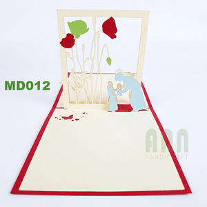 Custom 3D Pop-Up Birthday Greeting Card with Flowers Design <b>Handmade</b> <b>Paper</b> Envelope Included-Valentine's Day & Mother's Day - Product Image 6