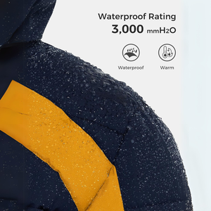 2025แจ็กเก็ตสีดำกันน้ำของผู้ชายเสื้อโค้ทขนเป็ดกระดาษมีลายตัวอักษรแวววาวใช้ได้ทุกวัน - Product Image 3