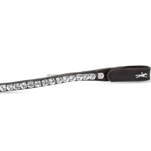 สินค้ามาใหม่ห่วงโซ่คริสตัลเพชรสีขาวแบบออกแบบได้ตามต้องการสายรัดหนังม้าแบบพรีเมี่ยมสีดำ - Product Image 3