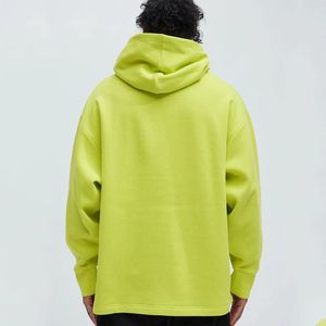 Sudadera con Capucha Extra Grande de Color Verde Neón para Hombre - Sudadera Informal de Corte Holgado con Diseño de Hombros Caídos, Sudaderas Personalizadas - Product Image 2