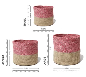 Juego de 3 Cestas de Yute Hechas a Mano para Plantas o Organización - Product Image 2