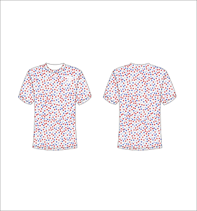 T-shirt à manches courtes pour homme à pois, col rond, coupe classique, décontracté, respirant, en coton tricoté avec impression de logo sur le devant - Product Image 1