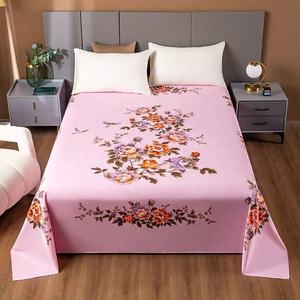 100% Cotton 400TC Woven Floral <b>Print</b> Flat Bed <b>Sheet</b> American Style Bedding Wholesale Bulk Supplier Manufacturer - Product Image 5