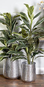 Maceta y maceta de aspecto plateado para interiores y exteriores, regalos para bodas en casa, cualquier tipo de decoración personalizable - Product Image 6