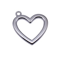Pendentif Cœur Inversé 42x39mm en Alliage Argent Vieilli pour la Création de Cartes de Saint-Valentin