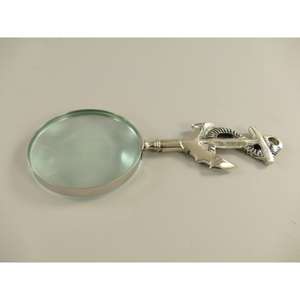 Decorative Silver Rim <b>Magnifying</b> <b>Glass</b> With Ship Anchor Handle Lightweight Eco Friendly Gift Items - Product Image 2