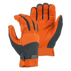 ถุงมือช่างถุงมือนิรภัยข้อมือหนังสังเคราะห์สูงผ้าสแปนเด็กซ์ปรับได้ - Product Image 1