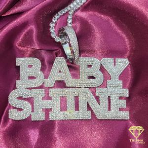Collier personnalisé « Baby Shine » avec pendentif en moissanite, chaîne cubaine de luxe style hip-hop, bijoux scintillants - Product Image 3