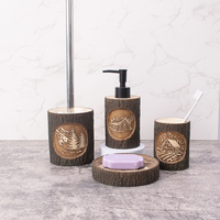 Ensemble de salle de bain moderne de luxe en résine écologique, distributeur de savon quatre pièces, design pour la maison