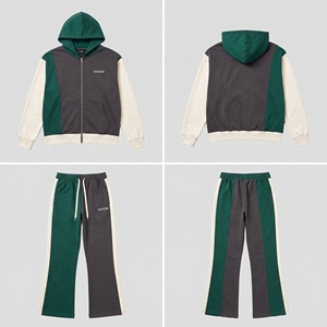 Custom Embroidered Hooded Maternity Unisex Sweatsuit 100% Cotton French Terry Heavyweight Tracksuit - Product Image 1
