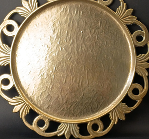 Modern luxury 13" durable Metal Serving <b>Tray</b> with custom pattern for wedding <b>dinners</b> and steak events - Product Image 3