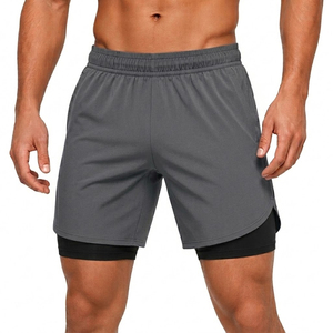 Shorts de sport double couche pour homme, taille élastique, séchage rapide, pour la course à pied et les activités de plein air, 2 en 1 - Product Image 1