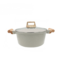 Casserole élégante et luxueuse antiadhésive avec revêtement céramique, construction en aluminium durable, couvercle en verre trempé, compatible four et lave-vaisselle