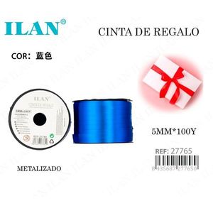 Nastro regalo Iln 5 mm x 100Y blu metallizzato - Product Image 1