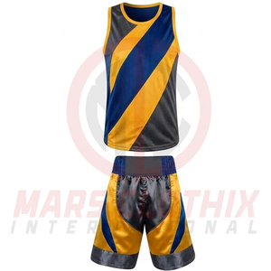 Conjunto de Uniforme de Boxeo Profesional, Conjunto de Camiseta y Pantalones Cortos de Boxeo de Tela Transpirable para Entrenamiento y Sparring - Product Image 2