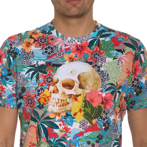 T-shirt en coton rayé surdimensionné pour homme, sérigraphié, écologique, col rond, léger, design personnalisé, logo avant, vente en gros - Product Image 6
