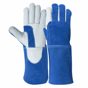 Gants de soudage TIG en cuir robuste certifiés CE, en cuir de chèvre et croûte de cuir de vache, résistants à la chaleur et aux étincelles, gants de sécurité polyvalents - Product Image 5