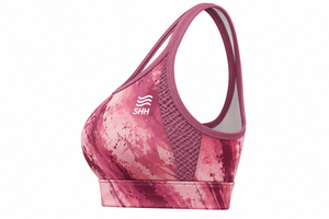 Sujetador deportivo personalizado para mujer, color rosa, con paneles de malla, top de entrenamiento, soporte medio, para gimnasio, yoga, fitness, ropa deportiva - Product Image 3