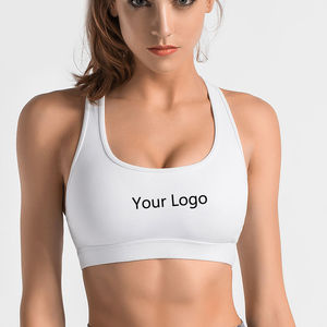 Sujetador deportivo para mujer con cierre frontal, de tejido transpirable, con logo, copas, para ejercicio activo y fitness, sin aros, conjunto de varias piezas. - Product Image 1