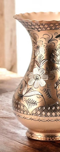 Precioso Florero de Latón Moderno Personalizado, Decoración India de Mesa, Coleccionable Nakkashi, Colores Personalizados, Navidad - Product Image 2