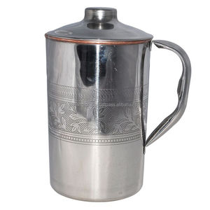 Red Paisley Printed Pure Copper Water <b>Jug</b> – Ayurvedic <b>Drinking</b> Pitcher with Copper Handle & Matching Lid – Direct B2B Supply - Product Image 5