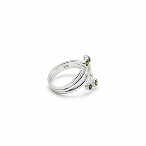 Multi <b>Peridot</b> Green Gemstone <b>Ring</b> 925 Sterling Silver Layered Wrap Style Handmade Jewelry Wholesale JAIPUR SILVER - Product Image 4