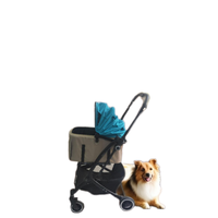 Poussette pour animaux de compagnie en aluminium léger à 4 roues, écologique, pliable, compatible avec le vélo, la moto, la voiture