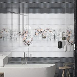 Minimalist White Glossy Ceramic Wall <b>Tiles</b> 300x600 Designed For Elegant Office Design And Sophisticated Commercial Spaces - Product Image 3