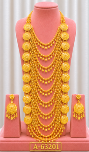 Ensemble collier et boucles d'oreilles à pampilles en zircon doré pour femmes, bijoux de mariage tendance, alliage de zinc plaqué or 24 carats A-63200 - Product Image 2