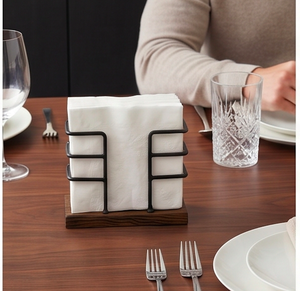 Beau porte-serviettes en bois et en métal parfait pour organiser les serviettes tout en améliorant la décoration de table avec des accents uniques - Product Image 5