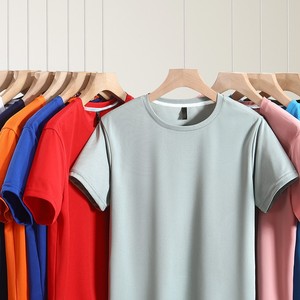 Camiseta de Manga Corta de Seda Helada de Cuello Redondo de Alta Gama Personalizada OEM, de Secado Rápido, para Verano, Publicidad de Grupos, Deportes - Product Image 2