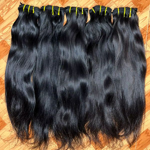 Livraison Rapide – Lots de Cheveux Humains Vierges Indiens Lisses, Pointes Épaisses, Noir Naturel – Fournisseur - Product Image 1