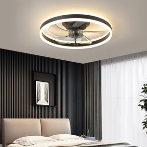 Ventilatore da soffitto a incasso da 20 pollici con luce e telecomando, lampadario a LED dimmerabile 3000K-6000K a basso profilo - Product Image 1
