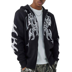 Thermique Vente Chaude Velours doublure vierge Zipper hoodies haute qualité surdimensionné polaire à capuche pleine fermeture éclair streetwear à capuche - Product Image 4