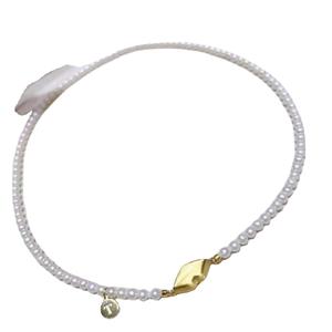 Collar de Plata Fina Cepillada Hecho a Mano Auténtico con Perla de Agua Dulce de Moda, Cierre Personalizado y Elegante, Marca Famosa - Product Image 5