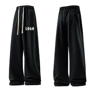 RICSA INTERNATIONAL Pantalon de survêtement unisexe noir en coton à séchage rapide, coupe large, blocs de couleur, taille à cordon, logo avant, pour e-sport - Product Image 1