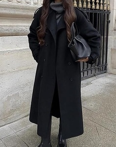 Manteau Trench Long et Ample en Laine Respirante, Double Boutonnage, Grande Taille, pour l'Hiver – Vente en Gros - Product Image 4