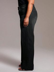 Plus Size Women’s High Waist Straight Denim <b>Jeans</b> Comfortable Wear for <b>Work</b> Casual Use - Product Image 2