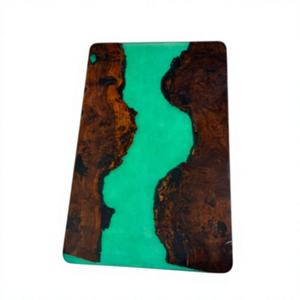 Bandeja Decorativa de Resina Brillante Pintada a Mano, Ecológica, Tradicional y Única, con Diseño de Remolinos en Tonos Jade, para Almacenamiento y Exhibición en el Hogar - Product Image 5