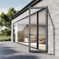 Portes battantes à ouverture vers l'intérieur/vers l'extérieur ou à ouverture au-dessus (type auvent) avec verre double vitrage à étanchéité supérieure et cadre en alliage d'aluminium de haute qualité