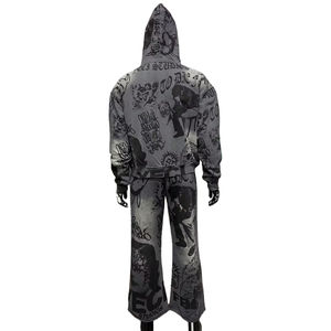 Sudadera con Capucha Oversize de Algodón 100% de Alto Gramaje, Estilo Urbano Vintage, Efecto Desgastado por el Sol, Lavado Ácido, Unisex, con Estampado por Transferencia Térmica, Tallas Grandes - Product Image 6