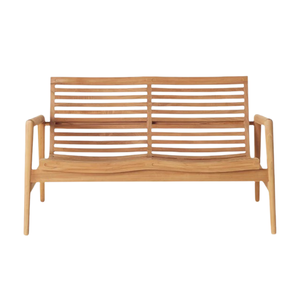 Banc de jardin en teck naturel à prix de gros, banc de patio pour 2 personnes avec accoudoirs, pour mobilier de jardin et de maison - Product Image 4