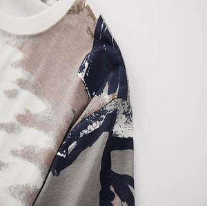 เสื้อยืดคอกลมทรงปกติ ผ้าแคนวาส ระบายอากาศได้ดี พิมพ์ลายแบบรีดร้อน สีขาวดำ ขนาดยุโรป ขายส่ง ผ้าฝ้าย 100% รับสั่งพิมพ์ลายตามแบบ - Product Image 4