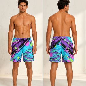 Shorts de Playa Ligeros de Poliéster y Spandex con Estampado Floral Beige Vintage, 220 GSM, Anti-Pilling, Sublimados, para Surf - Product Image 6