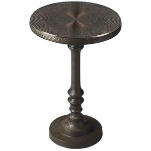 Table d'appoint en métal d'inspiration vintage avec finition vieillie pour la décoration intérieure de style farmhouse - Product Image 2