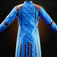 2026 Großhandel Blaue Gesteppte Gambeson-Jacke Mittelalterliche Lederjacke mit Schnallen Gepolstertes Kostüm für Cosplay und Reenactment