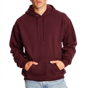 Sudadera con Capucha de Felpa Borgoña Premium para Hombre, Corte Regular, 100% Algodón, Color Sólido, Casual, Manga Larga, Invierno, Personalizada - Product Image 4