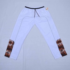 White Full Length <b>Harem</b> Pants Lace Flame Print Cuffs Drawstring Waist Casual Regular Fit Autumn Sporty Jogging <b>Trousers</b> MRI - Product Image 1