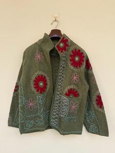 Suzani TNT Jacket <b>Vintage</b> Uzbek Embroidered Boho <b>Coat</b> Floral Short Jacket Ethnic Festival Outerwear - Product Image 5