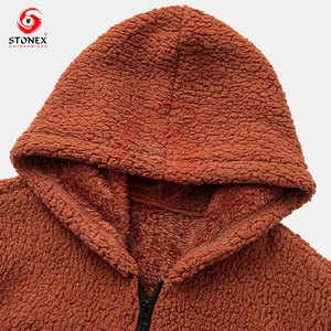 Men's Sherpa Fleece Zip-Up Embroidered Tracksuit Winter Two-Piece <b>Set</b> Warm Hoodie Sweatpants Casual Streetwear Comfortable - Product Image 4